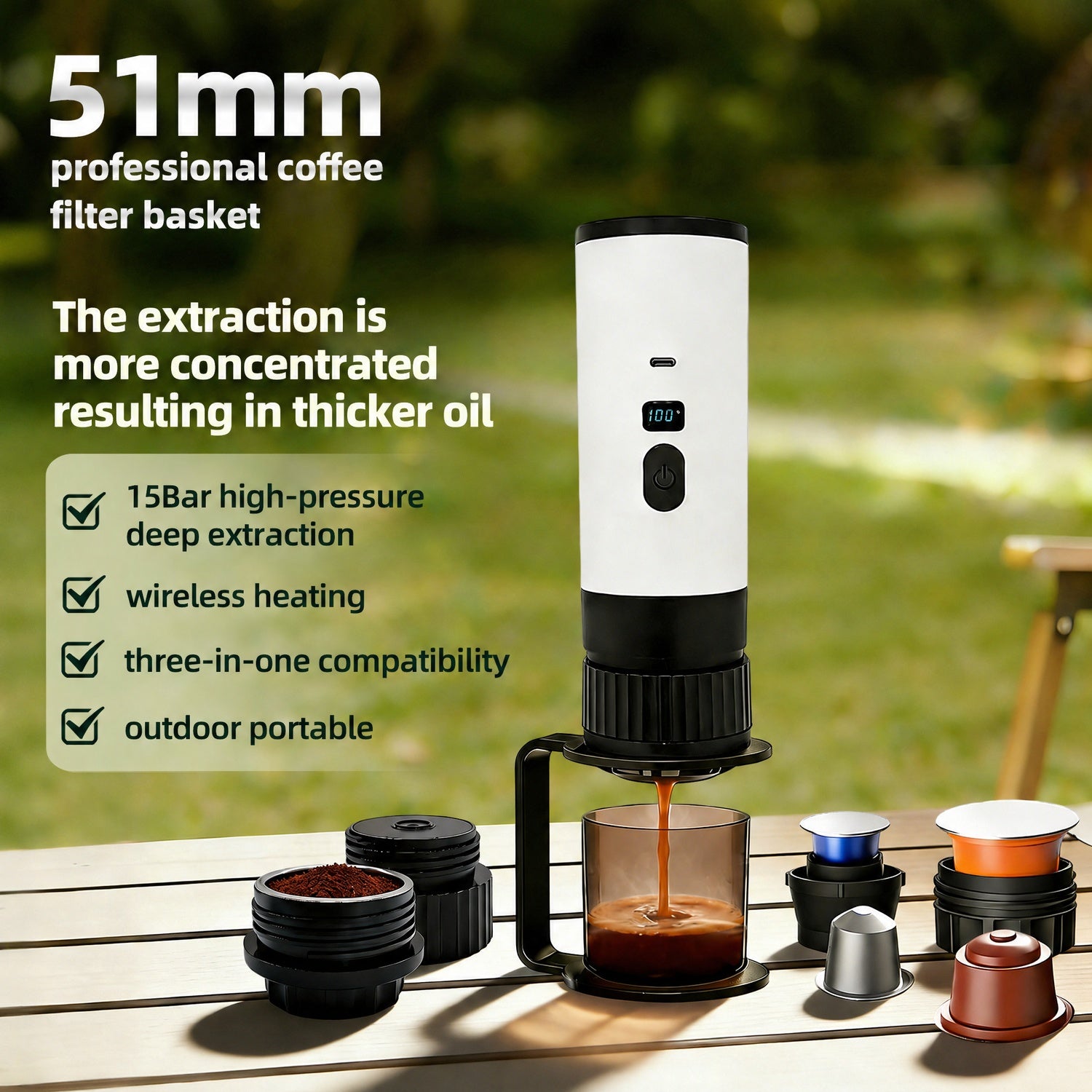 Portable Coffee Machine (51mm Basket)