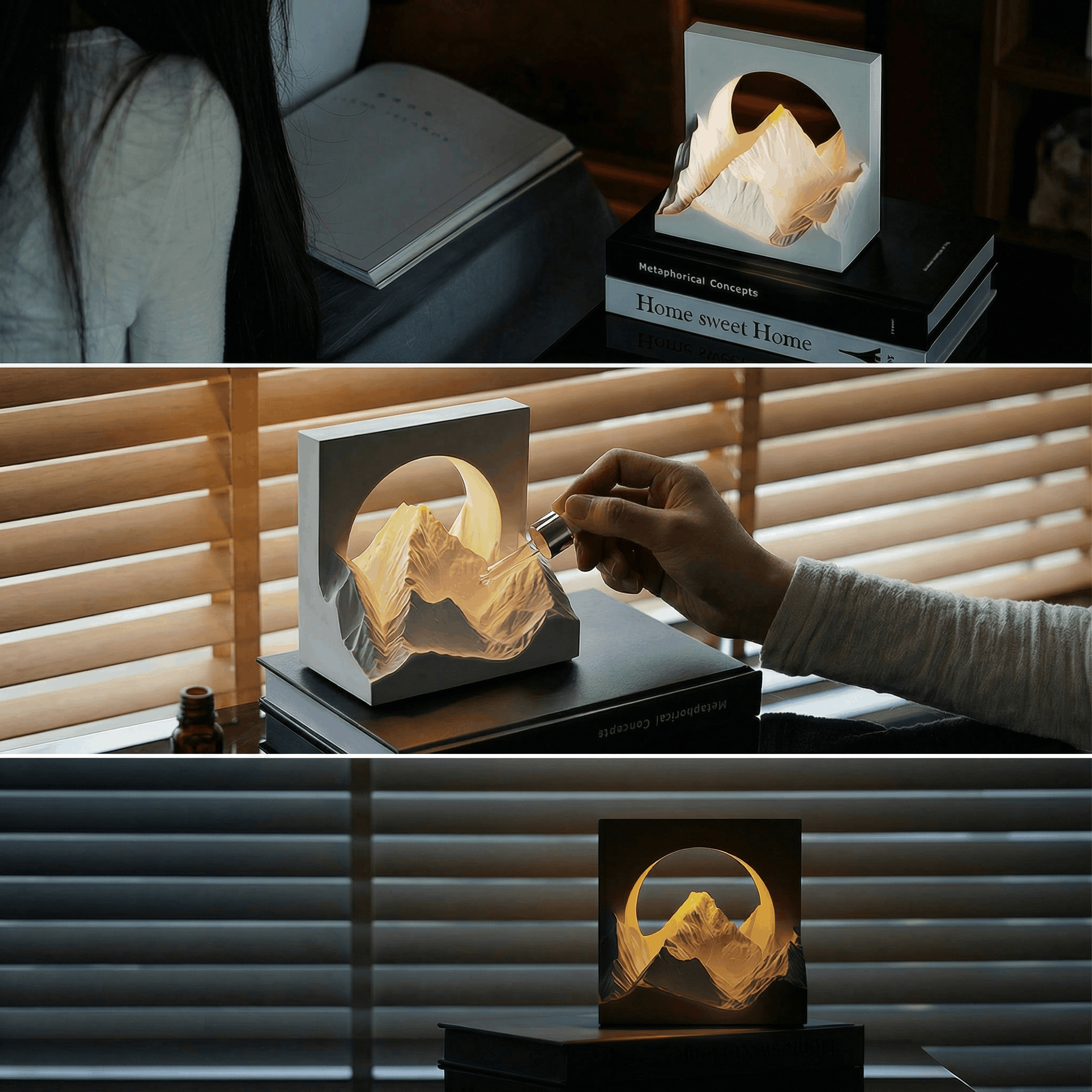 Glacier Shaped Essential Oil Diffuser with Warm Light
